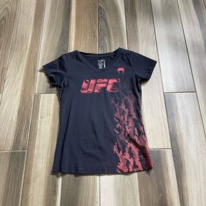 UFC Venum Women's Black and Red Graphic Tee